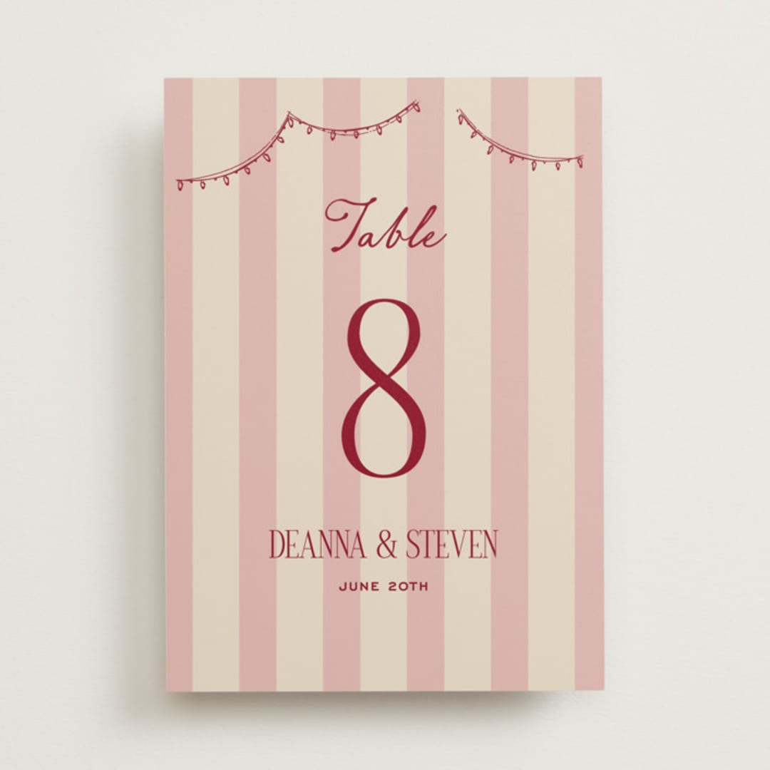 "Thompson" - Table Numbers in Rose by Jennifer Lew - Front