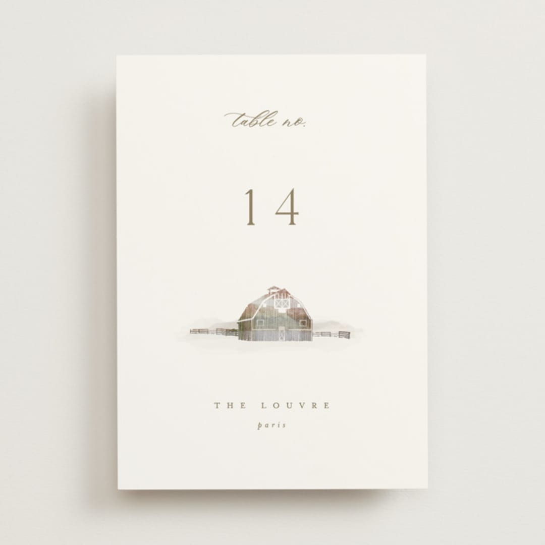 "Rustic Barn" - Table Numbers in Fawn by AK Graphics - Front