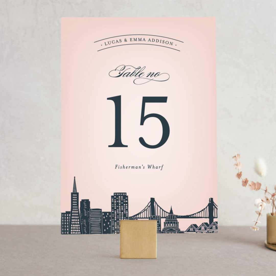 "Big City - San Francisco" - Table Numbers in Blush by Hooray Creative - Front