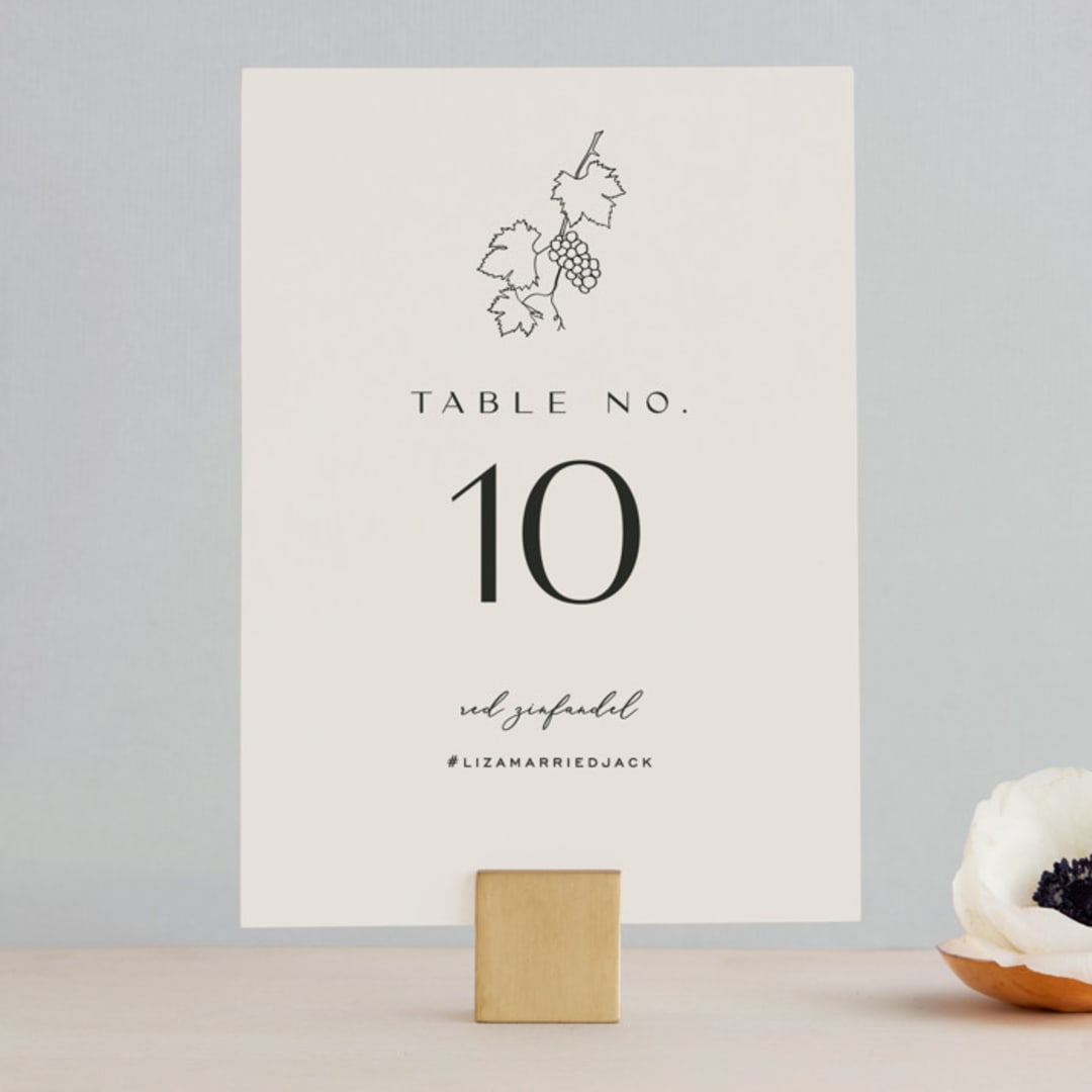 "Wine Label" - Table Numbers in Stone by Owl and Toad - Front