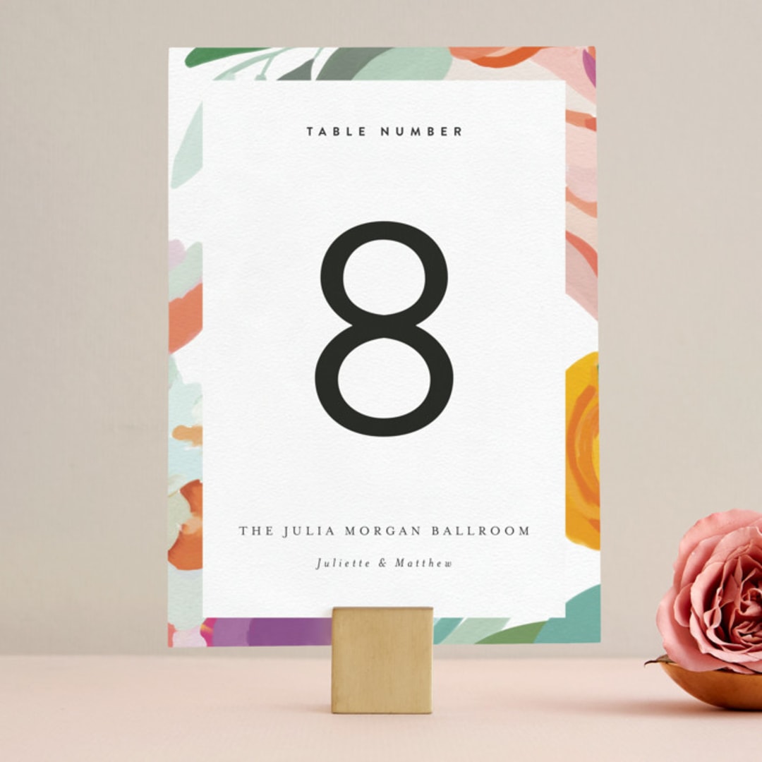 "Abstract Florals" - Table Numbers in Bouquet by Maria Hilas-Louie - Front