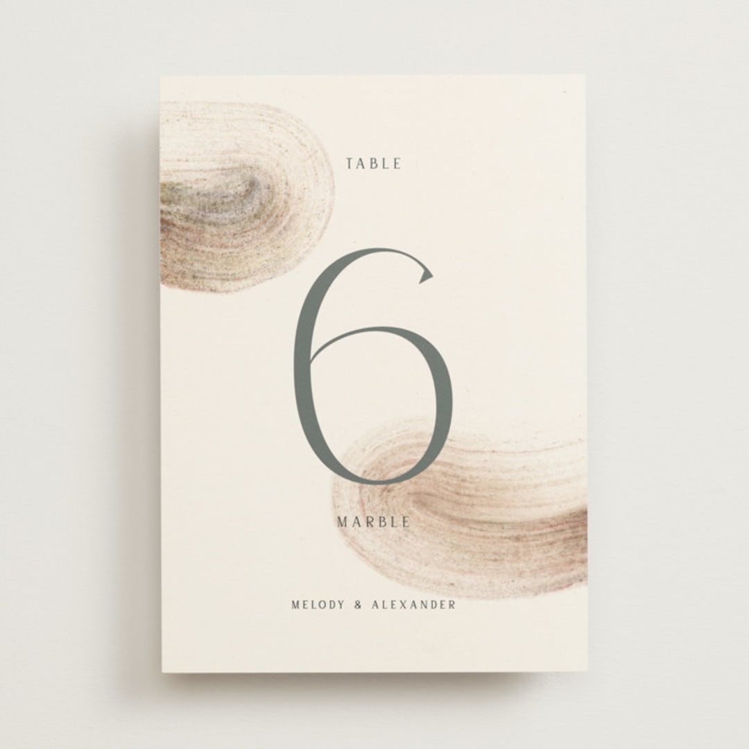 "gentleness" - Table Numbers in Sand by Sumak Studio - Front