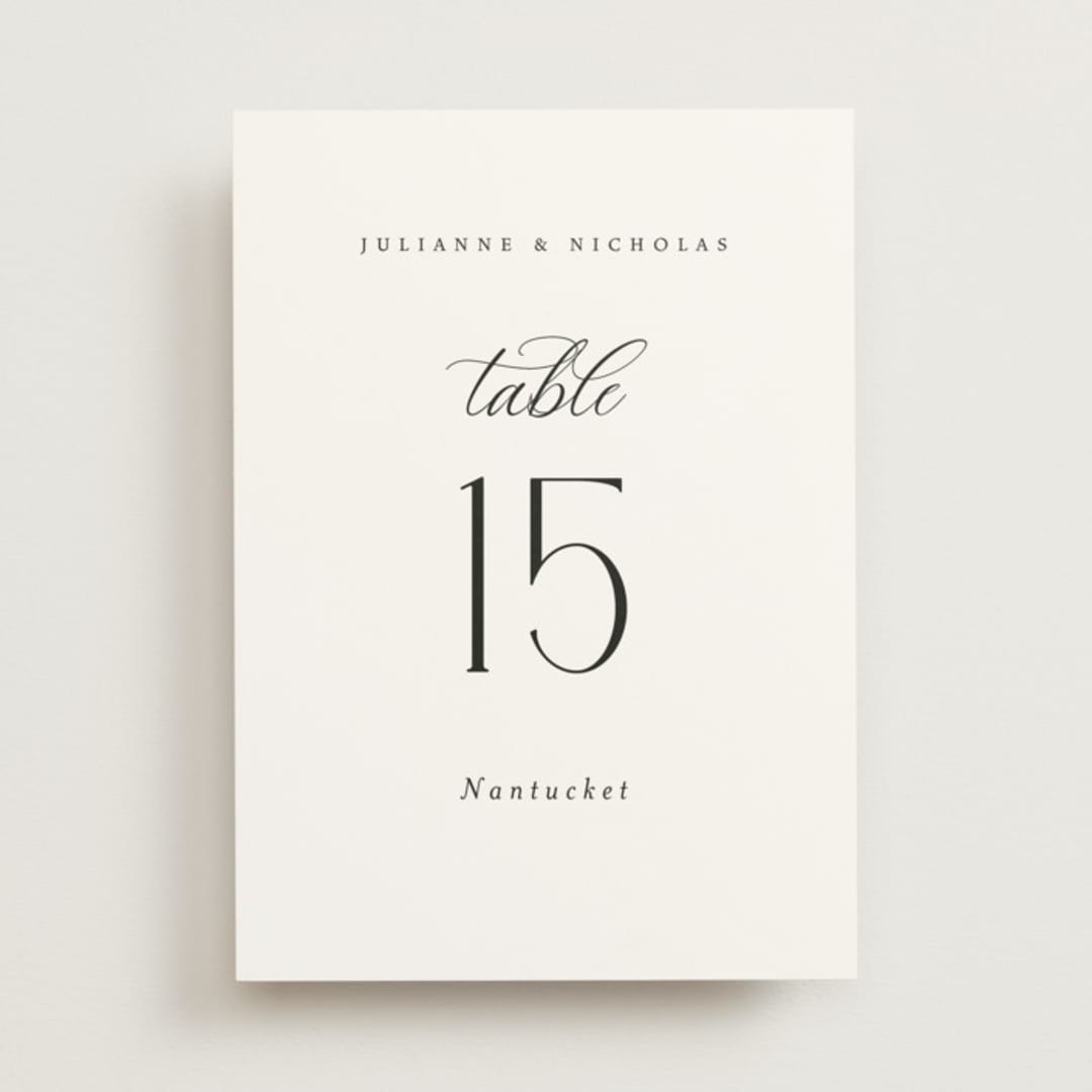 "Bold Elegance" - Table Numbers in Snow by Katherine Moynagh - Front