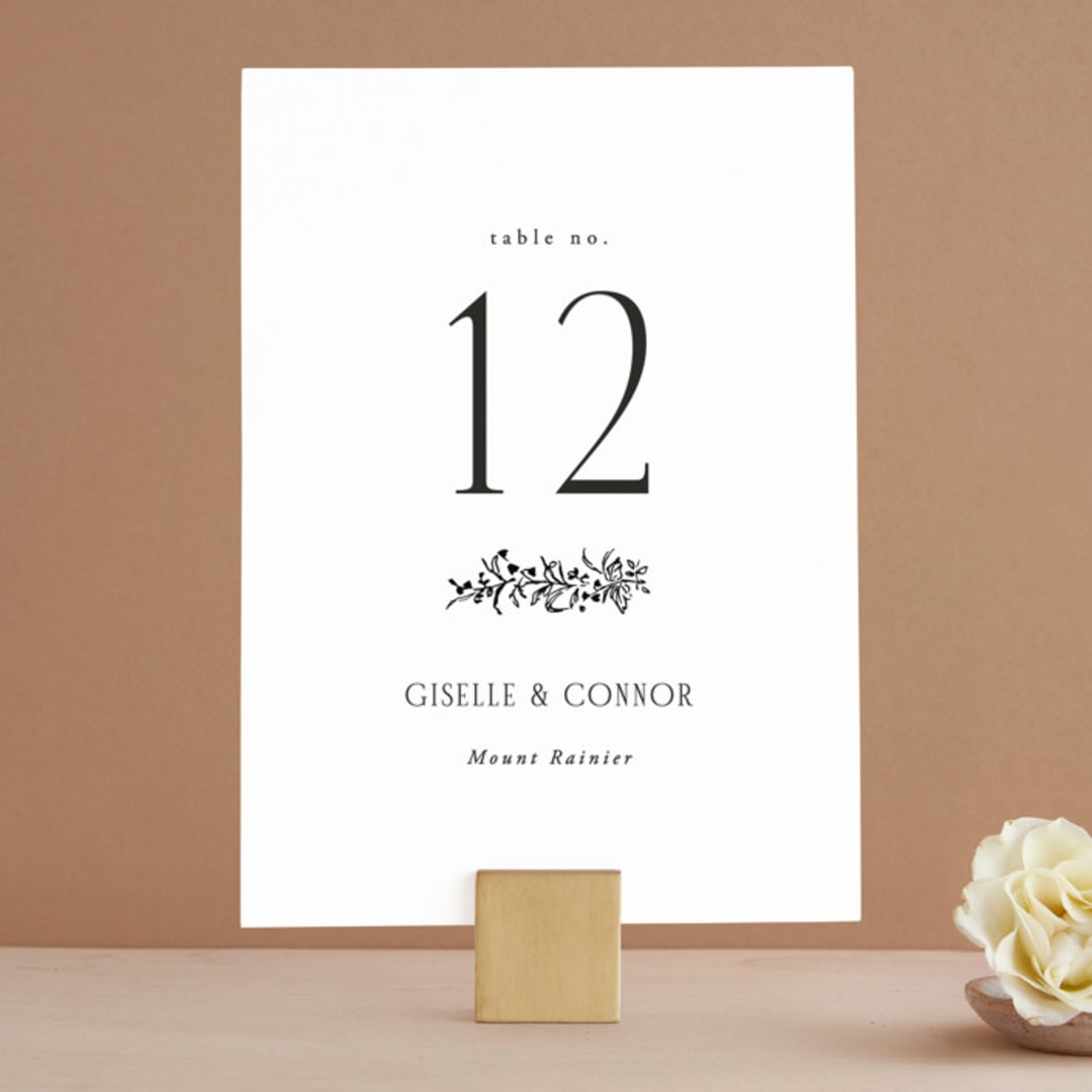 "Quintessential" - Table Numbers in Cotton by Everett Paper Goods - Front