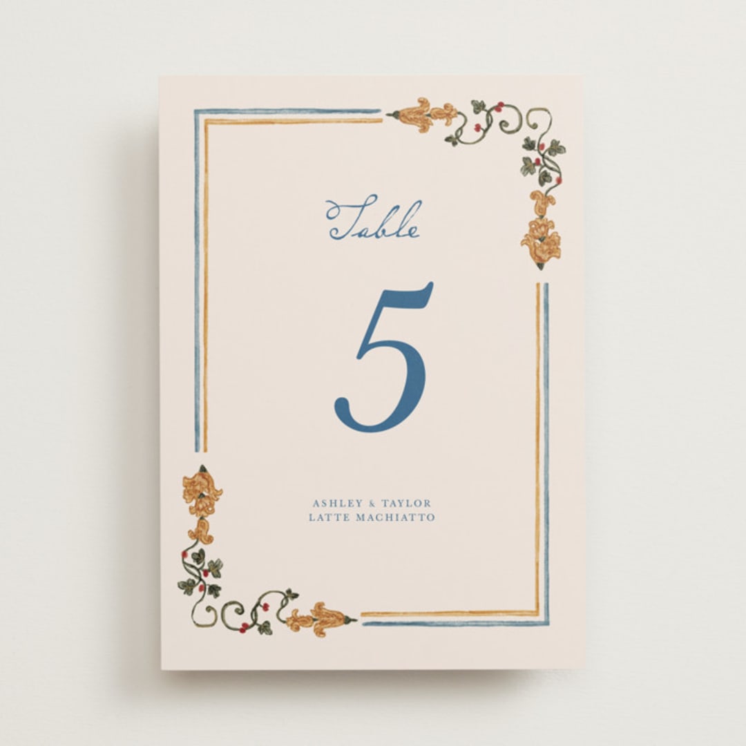 "Swan Crest" - Table Numbers in Royal by Cass Loh - Front