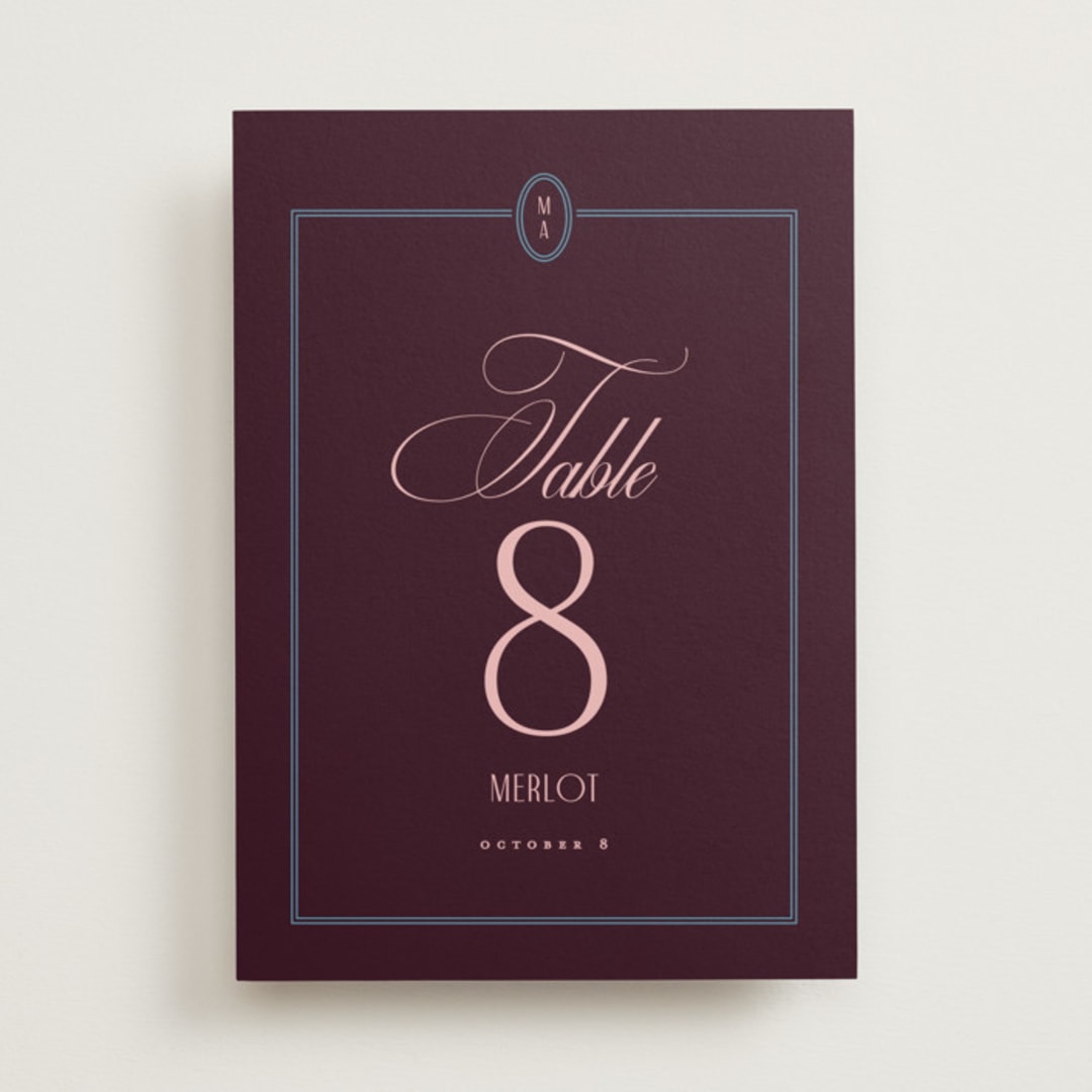 "sophisticate" - Table Numbers in Plum by Owl and Toad - Front