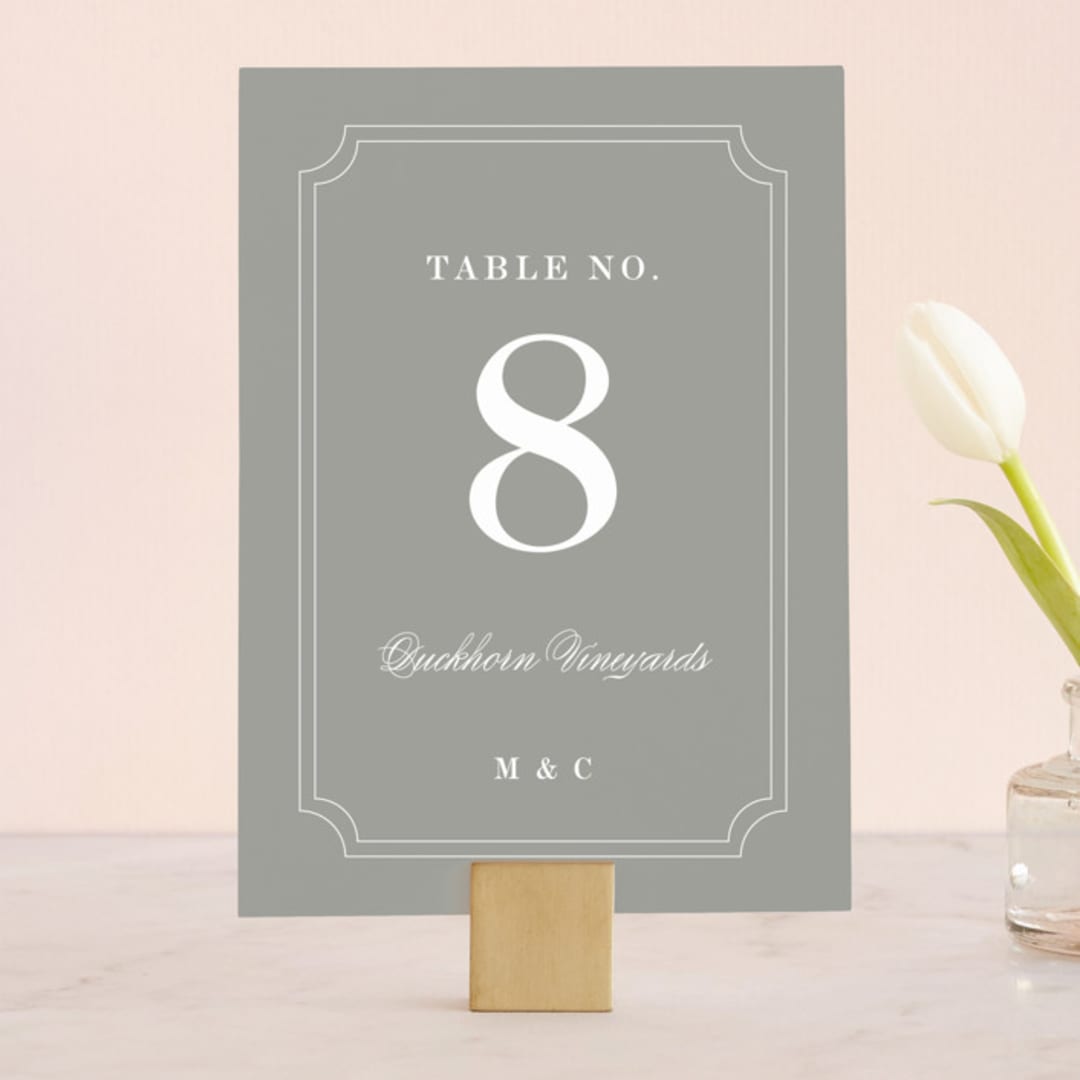 "Framed Details" - Table Numbers in Pebble by Kimberly FitzSimons - Front