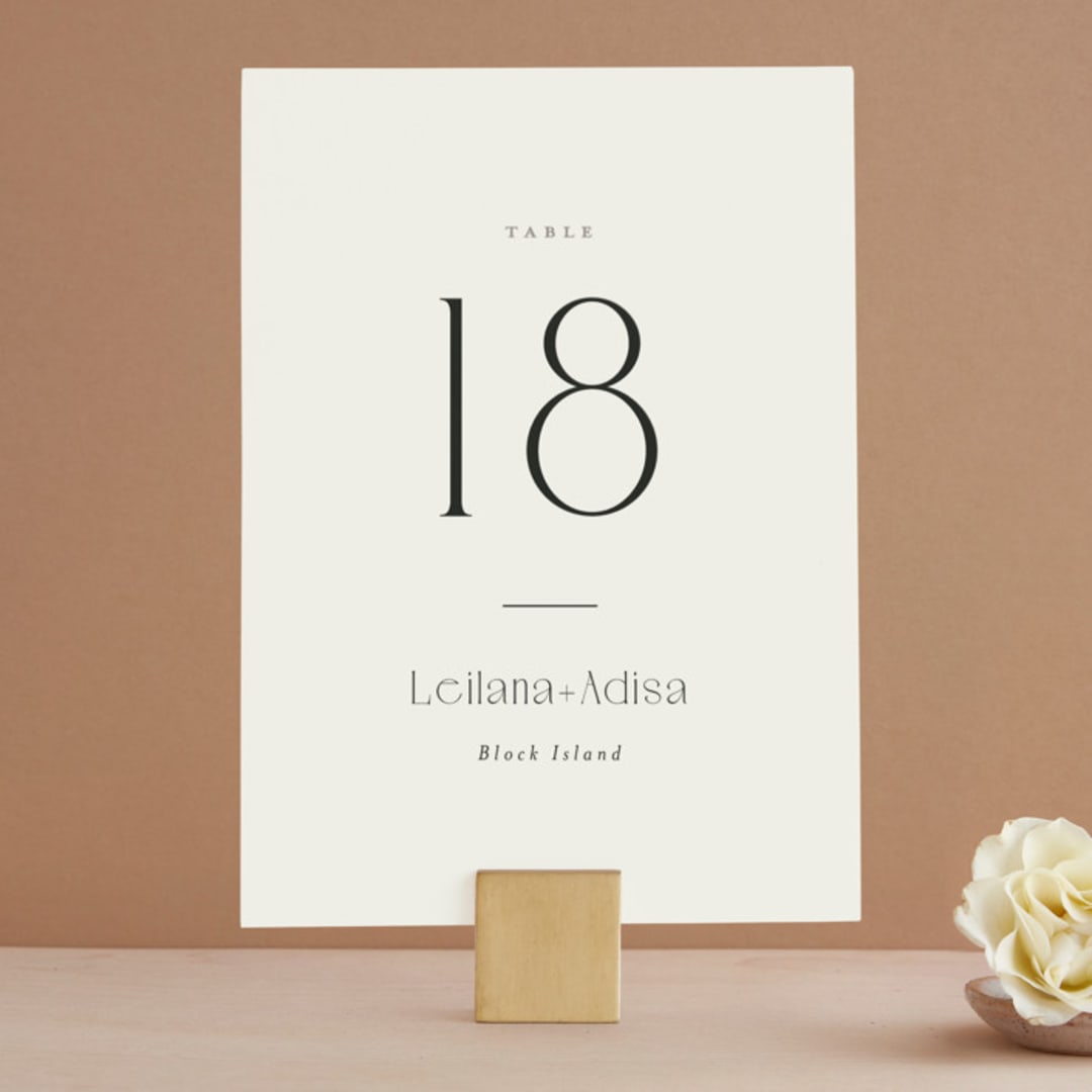"Cadence" - Table Numbers in Ivory by Jennifer Wick - Front