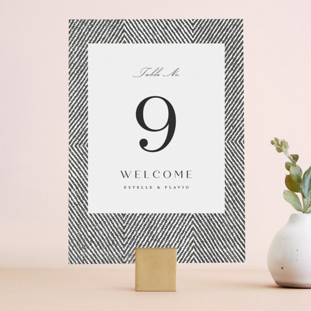 "Elegant Ethno" - Table Numbers in Noir by FRANI - Front