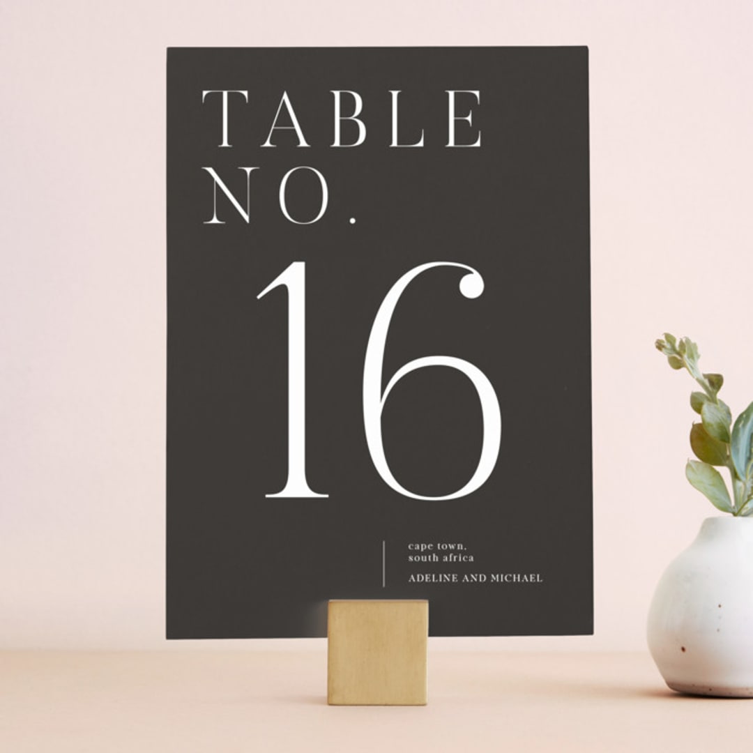 "Around the Way" - Table Numbers in Slate by That Girl Press - Front