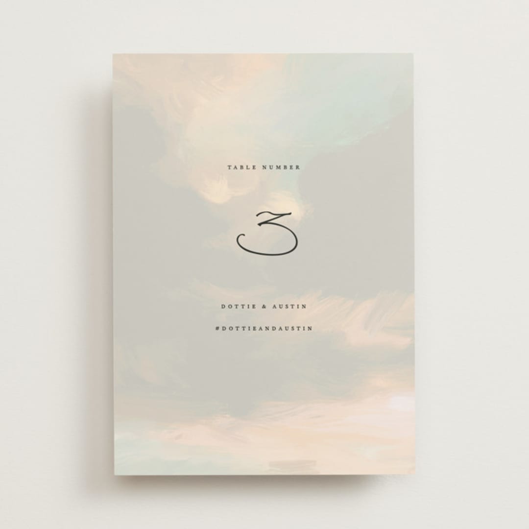 "Daybreak" - Table Numbers in Dove by Olivia Kanaley Inman - Front