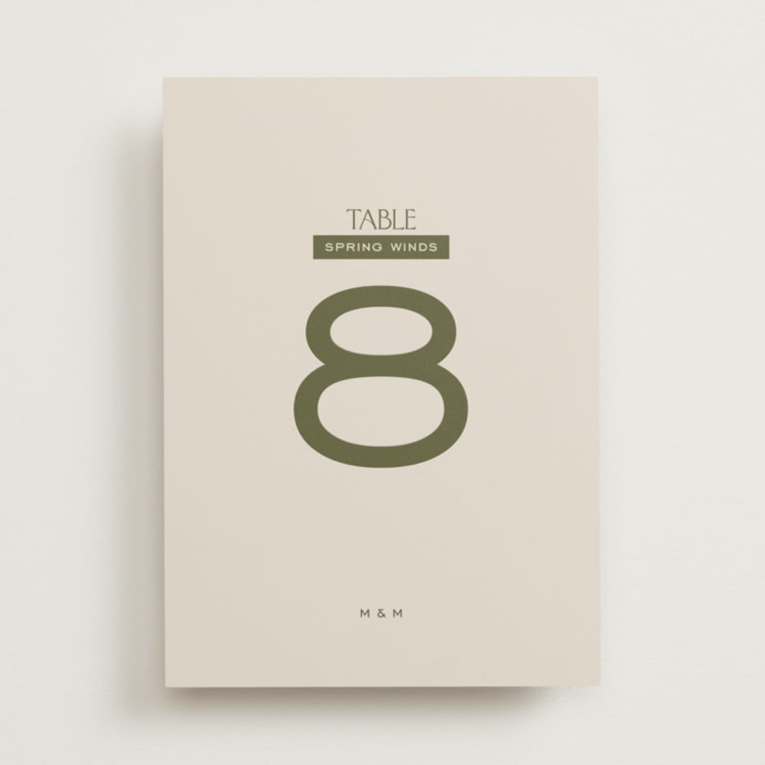 "Eisin" - Table Numbers in Vanilla Bean by Pati Cascino - Front