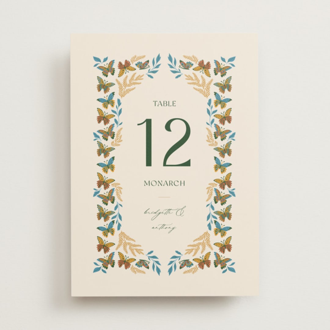 "Flutter" - Table Numbers in Sunset by Jen Owens - Front