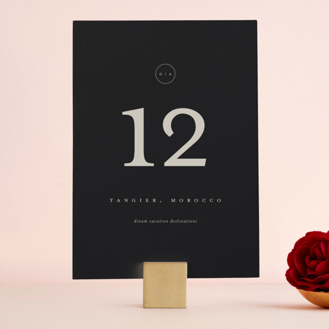 "refined" - Table Numbers in Black Tie by Laura Hamm - Front