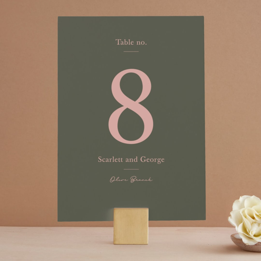 "Simple Type" - Table Numbers in Olive Branch by Stacey Meacham - Front