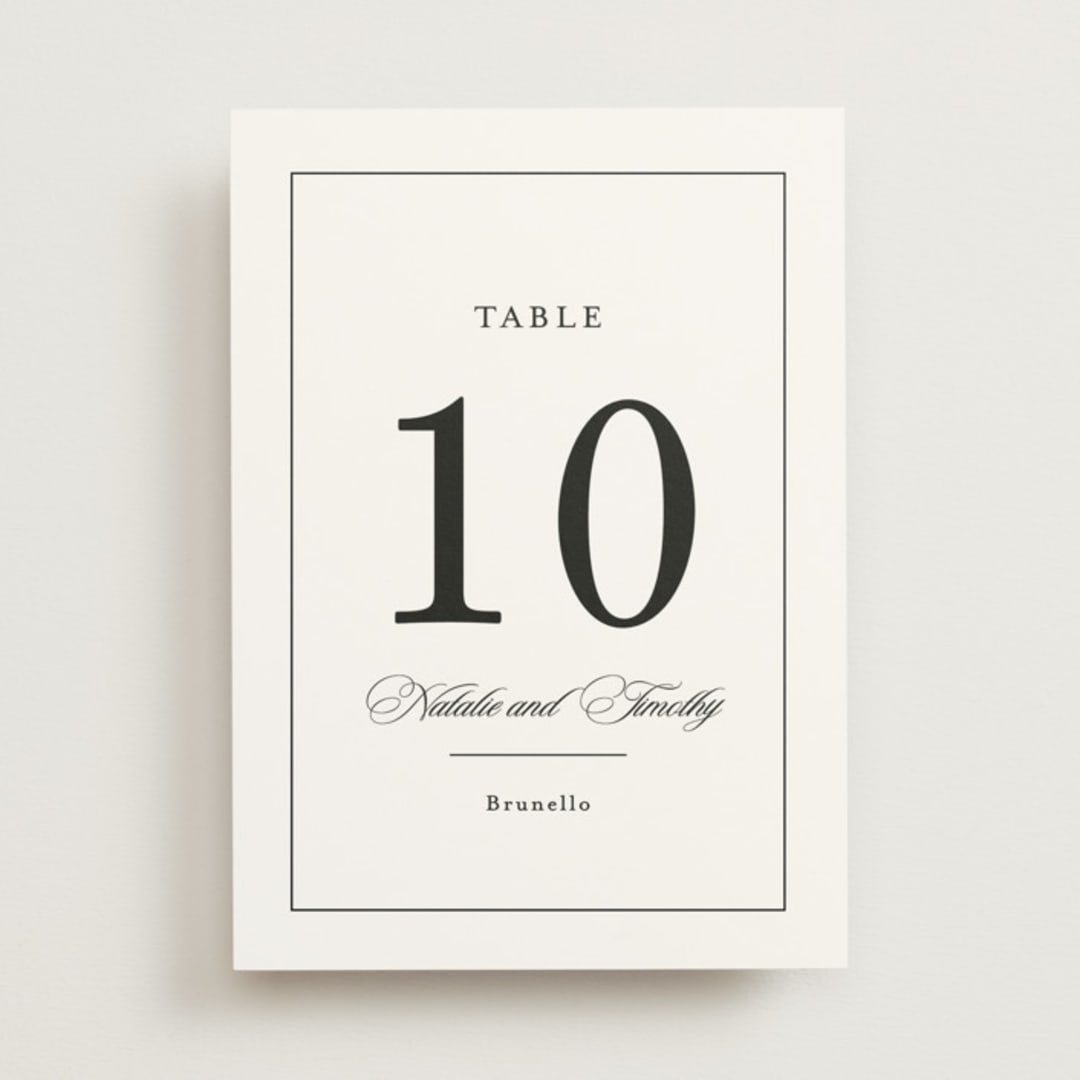 "Sincerity" - Table Numbers in Noir by Kimberly FitzSimons - Front
