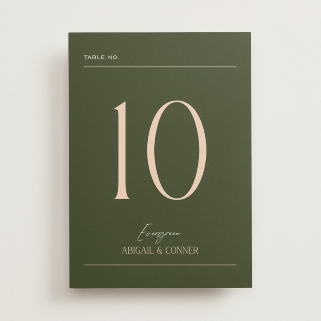 "Martini" - Table Numbers in Olive by Pixel and Hank - Front