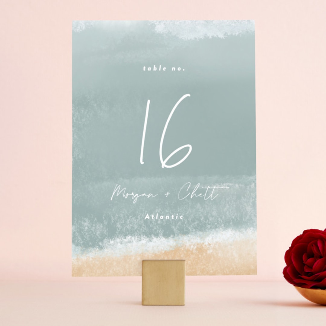 "Seaside" - Table Numbers in Seaglass by Rebecca Durflinger - Front