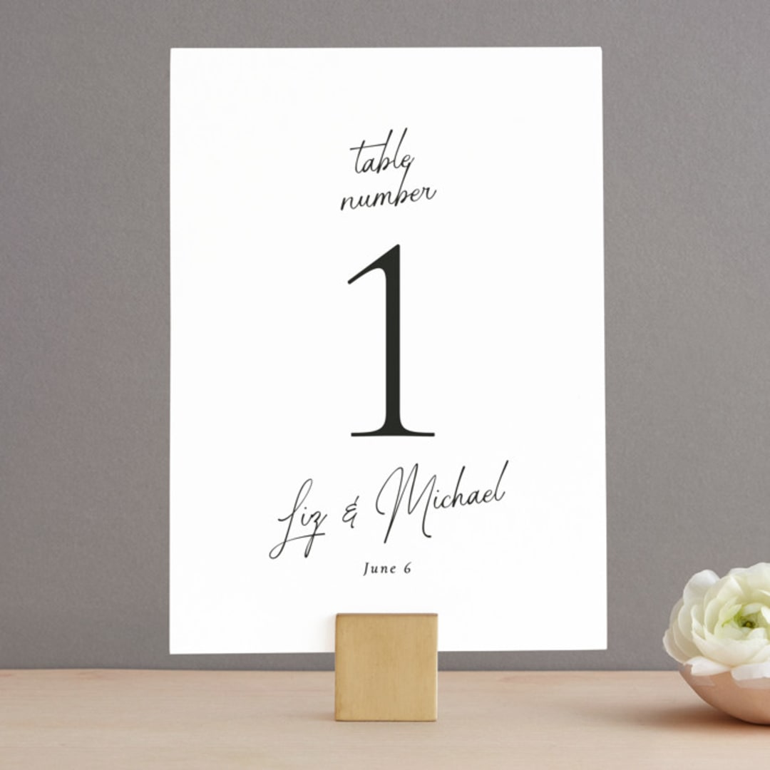 "Symphony" - Table Numbers in Pearl by Jackie Mangiolino - Front