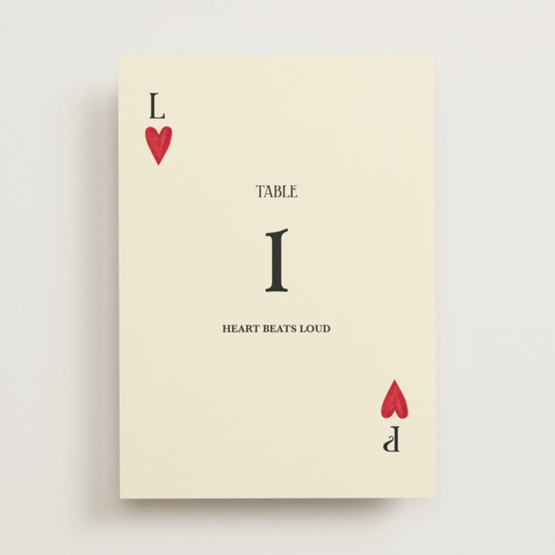 "Red Hearts" - Table Numbers in Champagne by Helena Vitto - Front