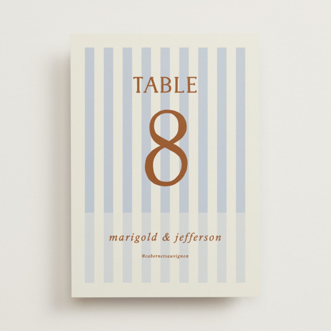 "Stripes" - Table Numbers in Wave by Kelly Watkins - Front