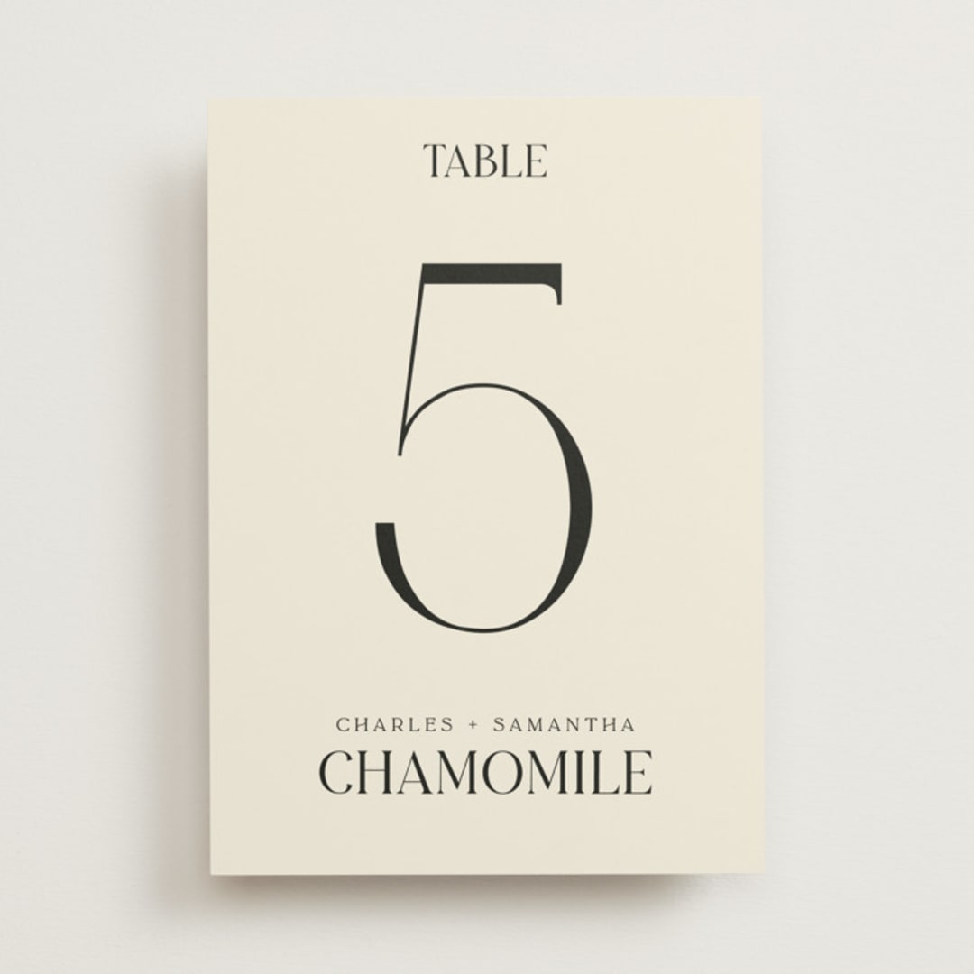 "Floral Emblem" - Table Numbers in Cream by Baumbirdy - Front