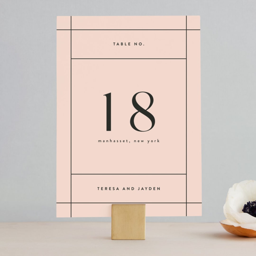 "The Grid" - Table Numbers in Rosebud by Mansi Verma - Front