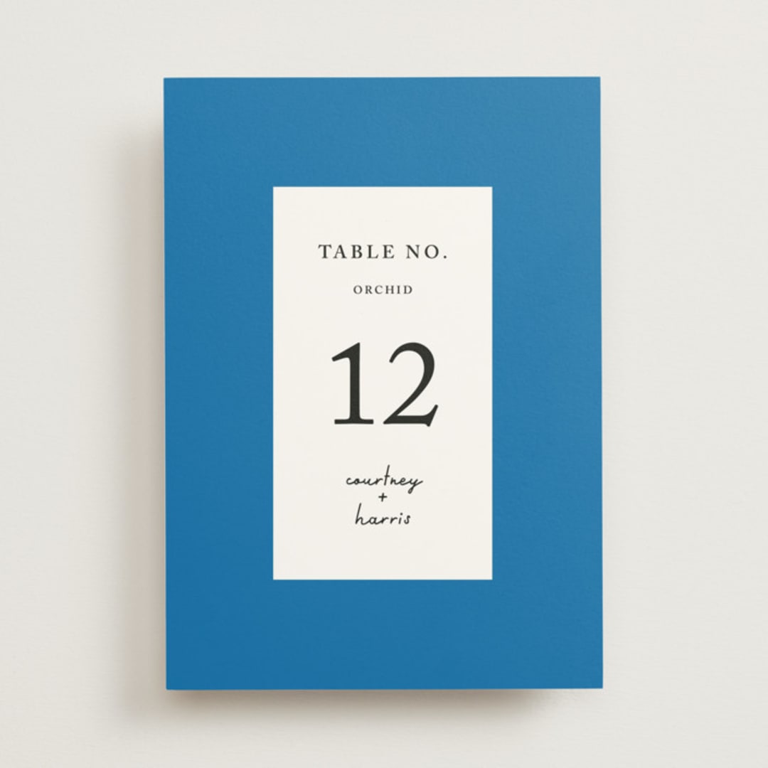 "Swirl Frame" - Table Numbers in Cobalt by mo kelley - Front