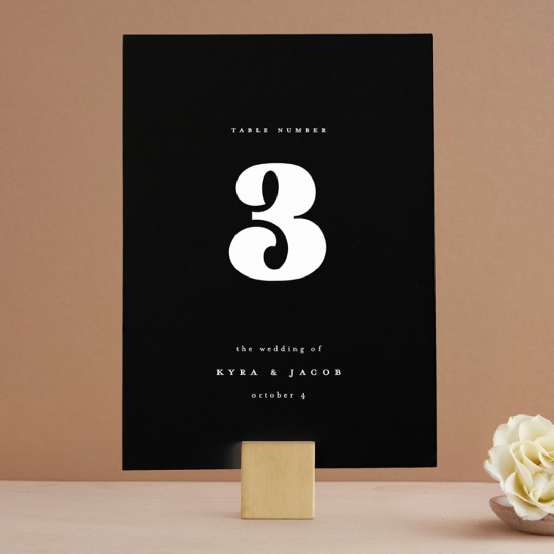 "boba" - Table Numbers in Onyx by Up Up Creative - Front
