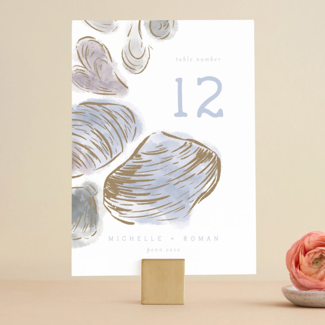 "Rocky Seaside Frame" - Table Numbers in Ocean by Shiny Penny Studio - Front