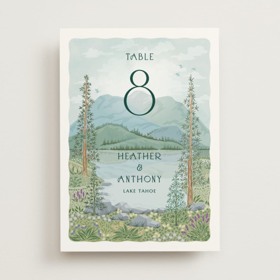 "Sierra" - Table Numbers in Spruce by Paper Sun Studio - Front