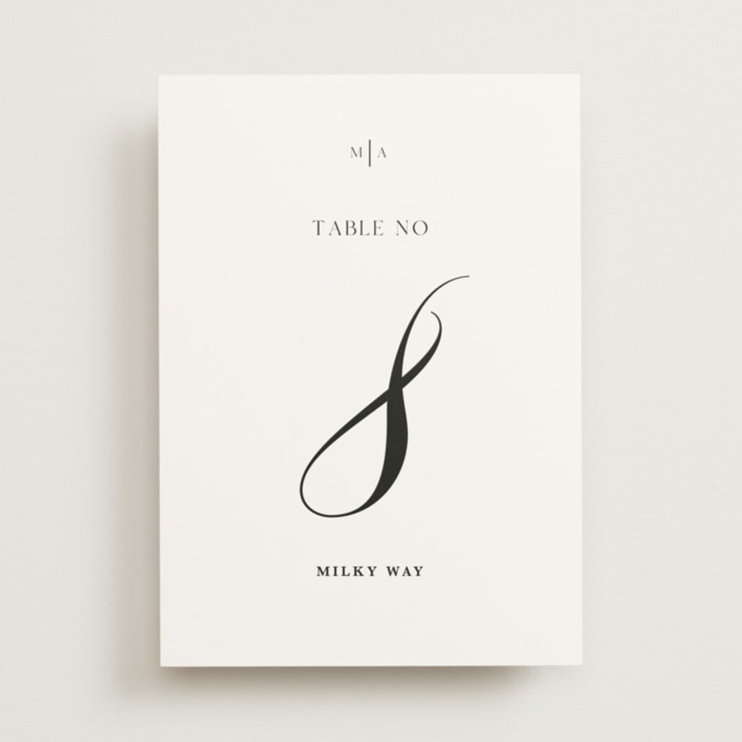 "Classic & Timeless" - Table Numbers in Obsidian by Lucrecia Caporale - Front