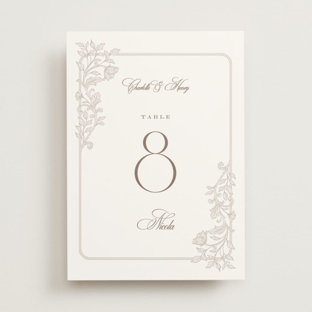 "vintage flourishes" - Table Numbers in Natural by BR Designs - Front