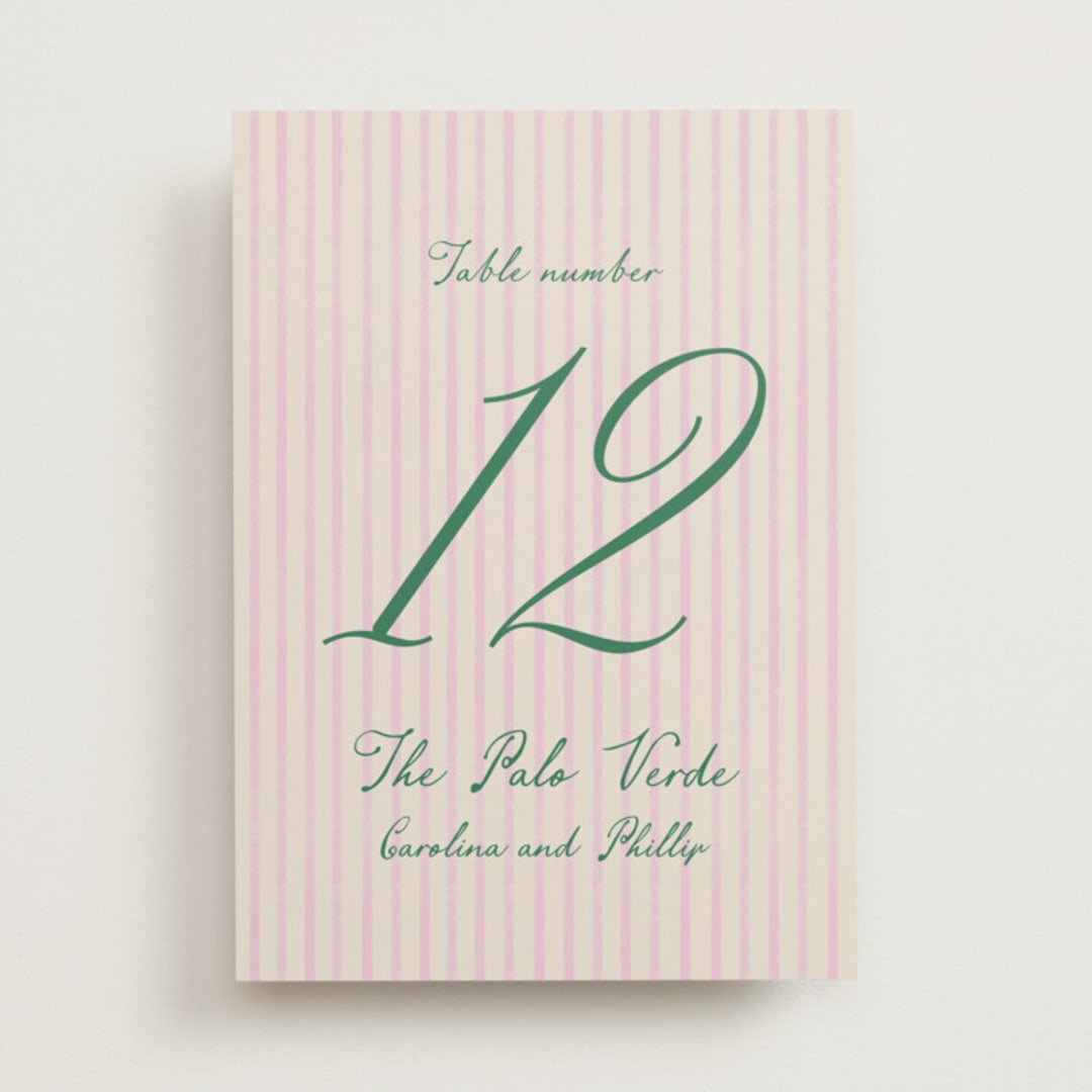 "Whimsical Hand Illustrated Crest" - Table Numbers in Peony by Jackie Crawford - Front