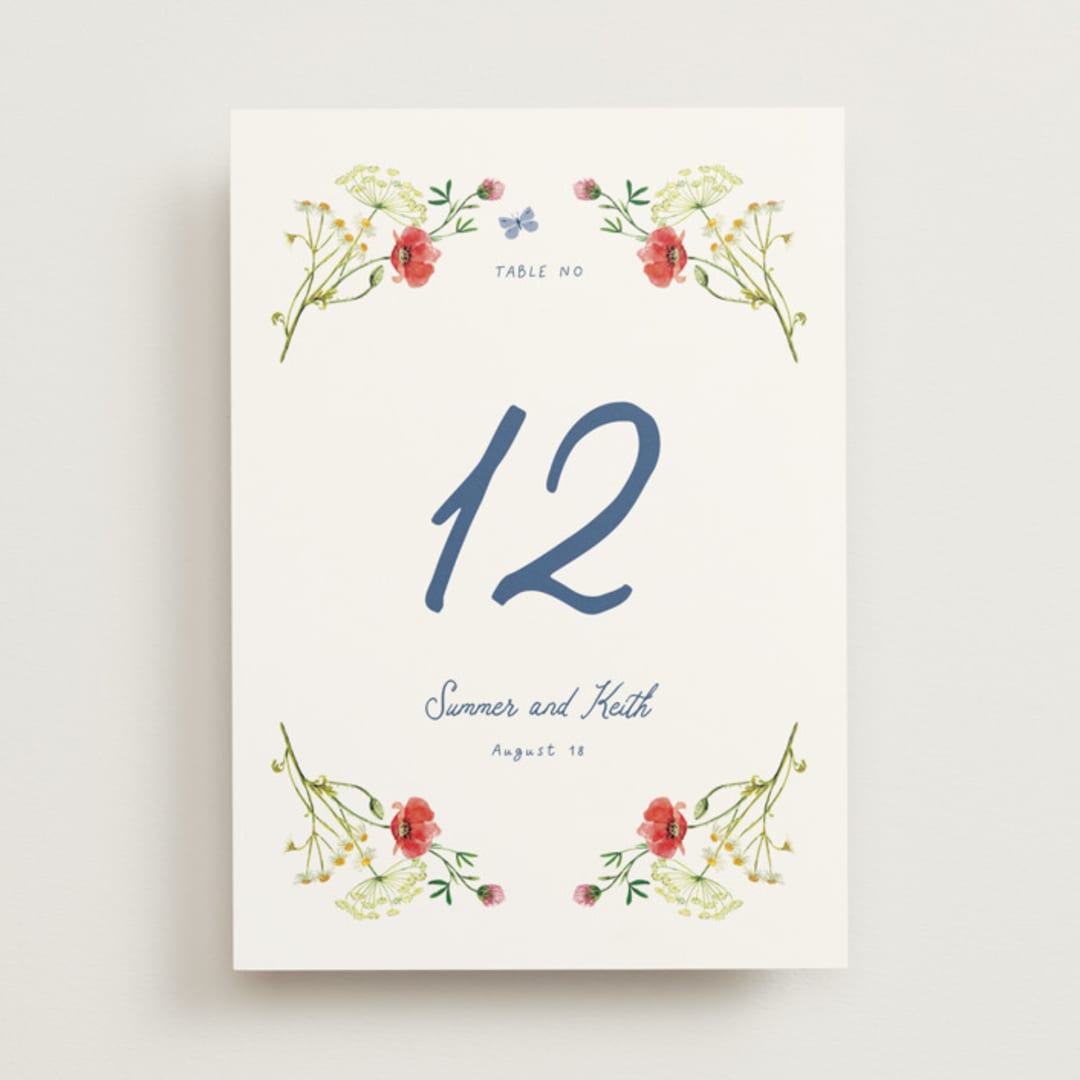 "Wildflower Romance" - Table Numbers in Ivory by frau brandt - Front