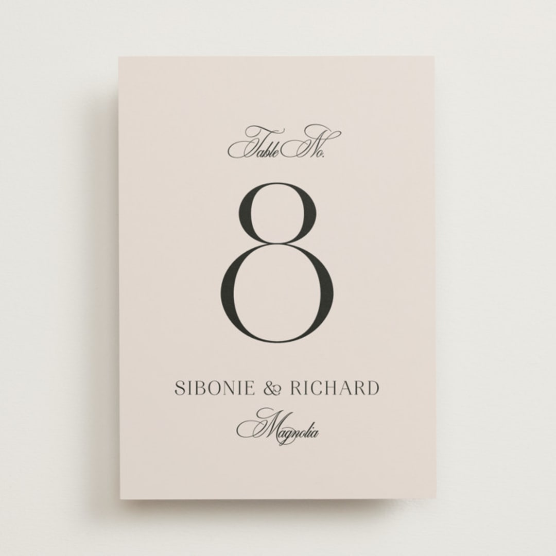 "Sibonie" - Table Numbers in Ivory by Melanie Kosuge - Front