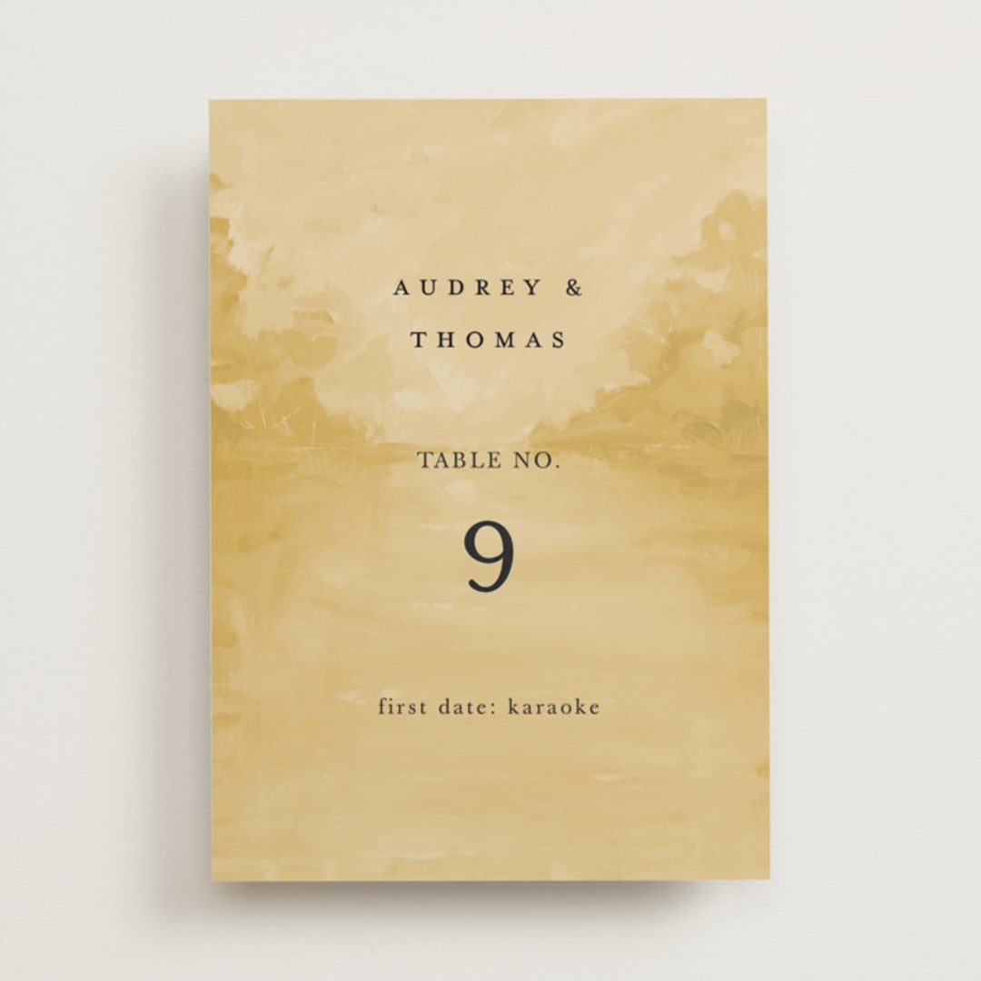 "Silhouette" - Table Numbers in Sunrise by Lindsay Megahed - Front