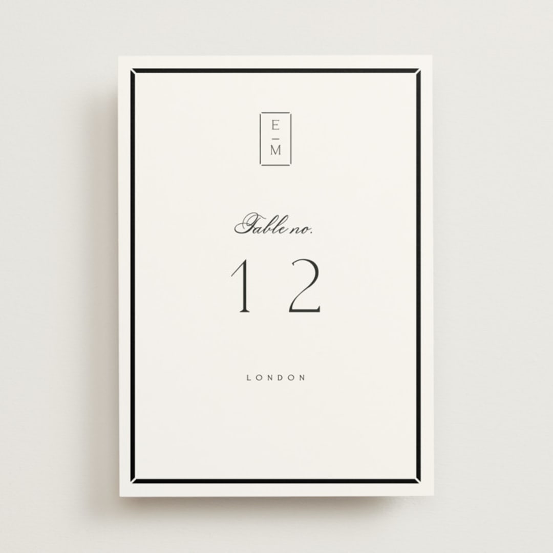 "Stripe Bevel" - Table Numbers in Salt by Amy Kross - Front