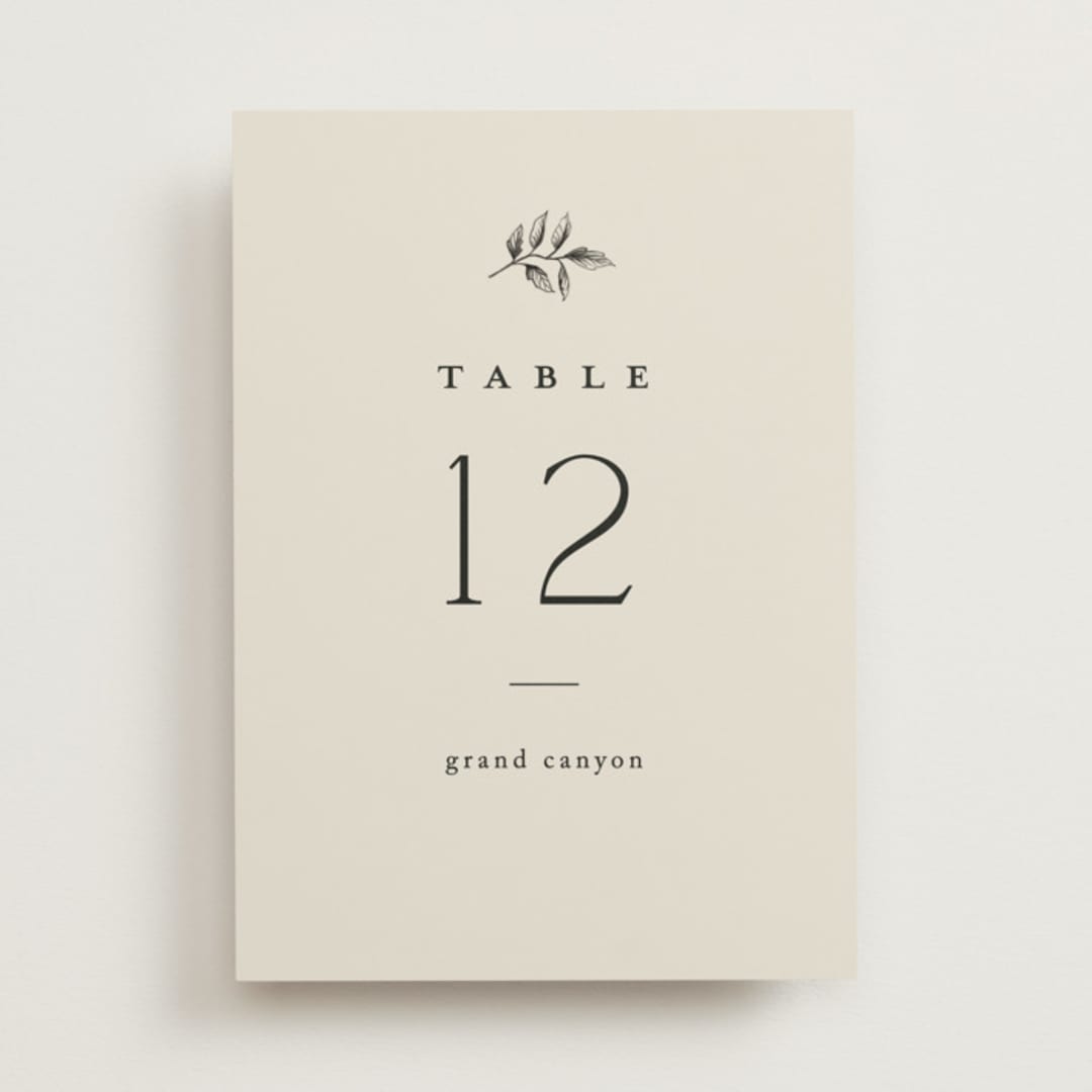 "White Oak" - Table Numbers in Dove by Amy Kross - Front
