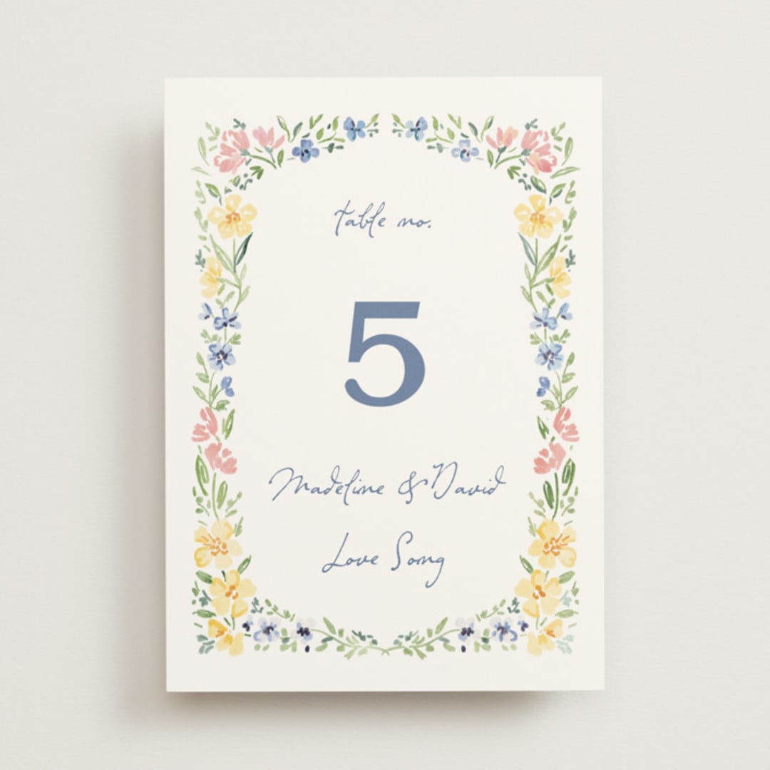 "Meadow Whisper" - Table Numbers in Meadow by Petra Kern - Front