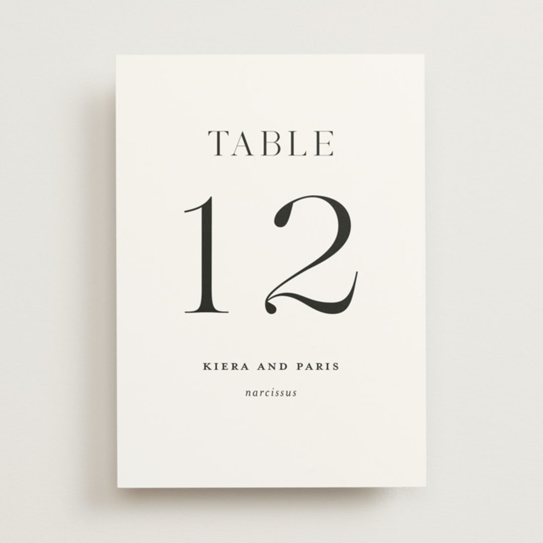 "Embellished Note" - Table Numbers in Tuxedo by tuldok - Front