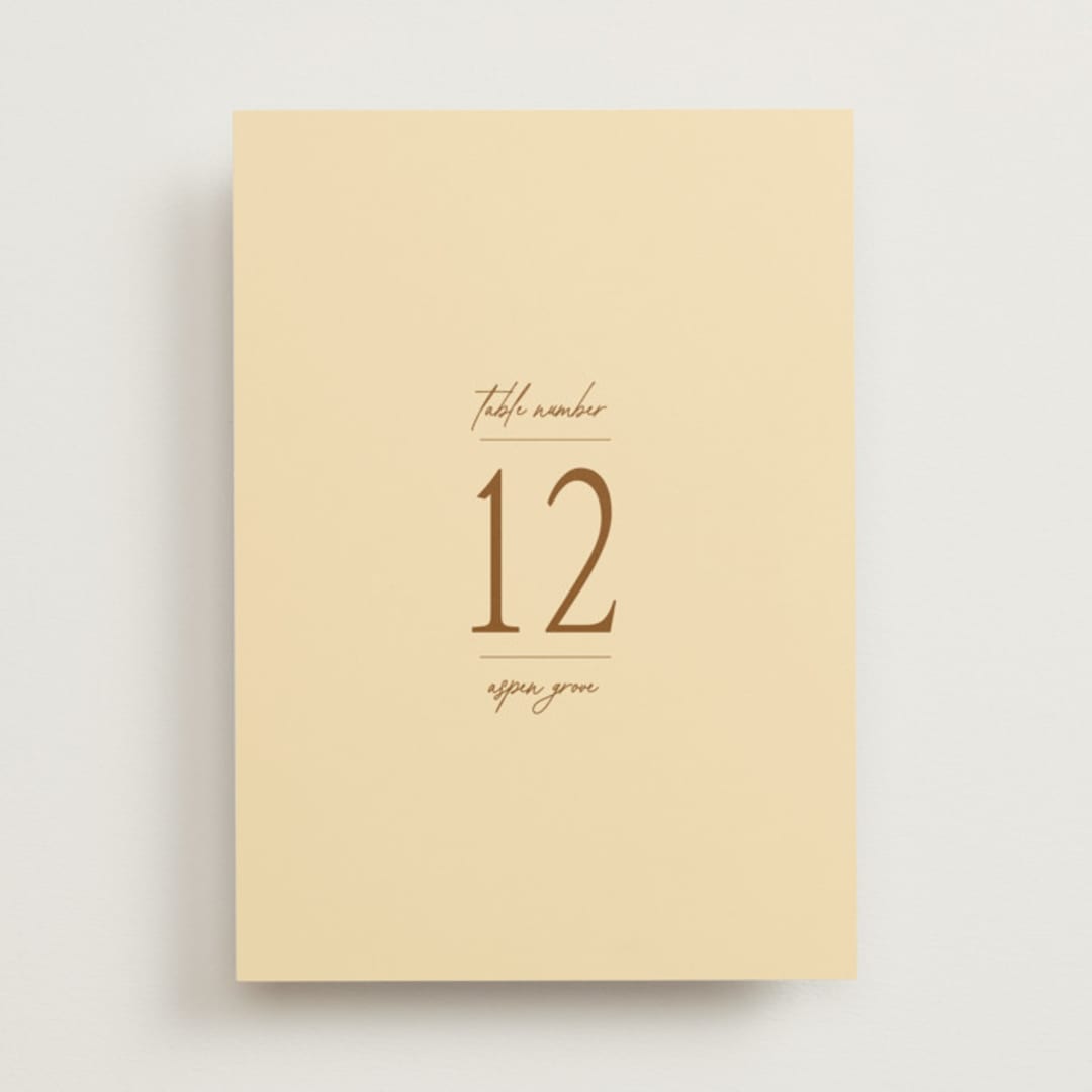 "Classic and Floral" - Table Numbers in Bark by Jen Ramsey - Front