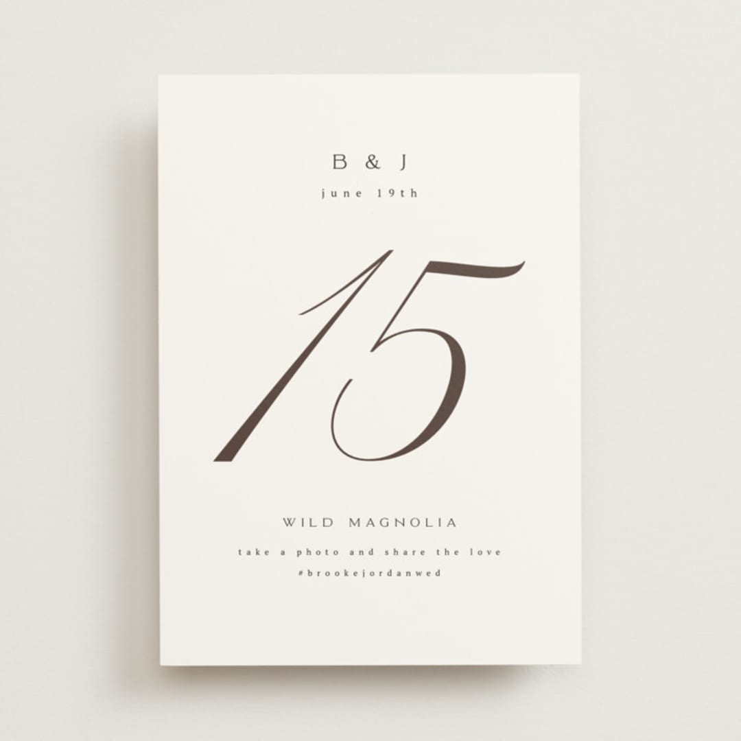 "Side by Side" - Table Numbers in Tuxedo by Orasie - Front