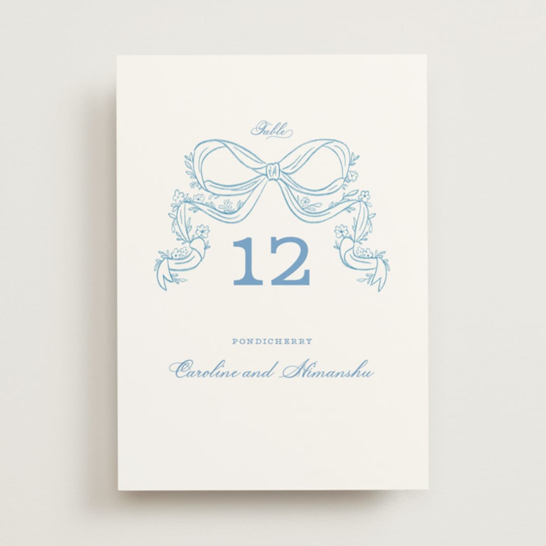 "Royalty" - Table Numbers in Capri by Creo Study - Front
