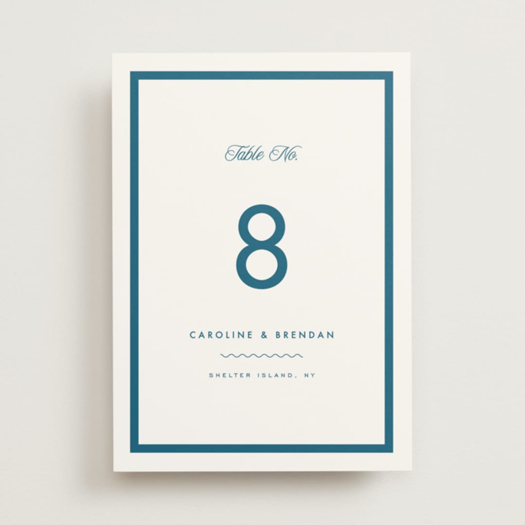 "Coast" - Table Numbers in Ocean by Kelly Schmidt - Front