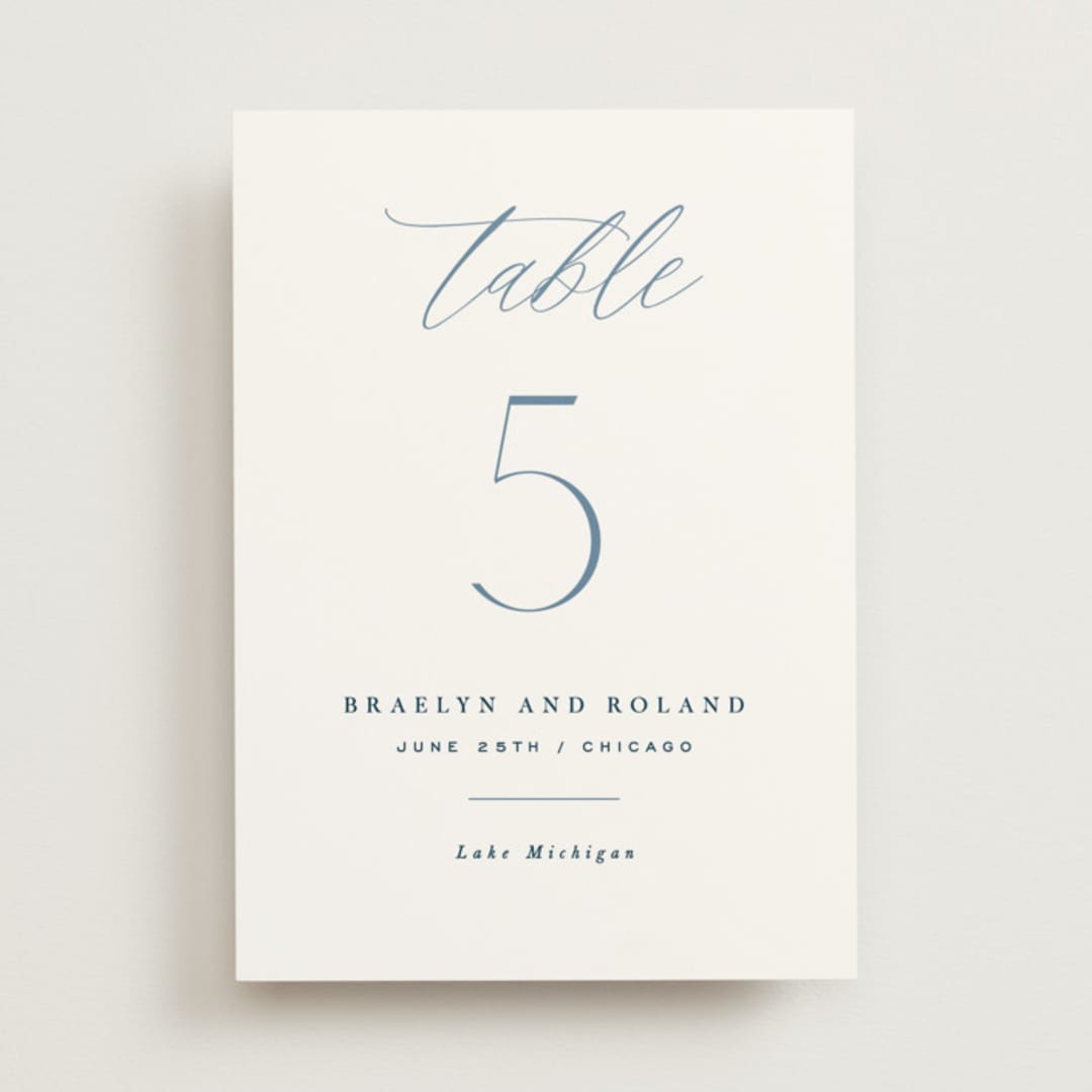 "Modern Romance" - Table Numbers in Navy by Hooray Creative - Front