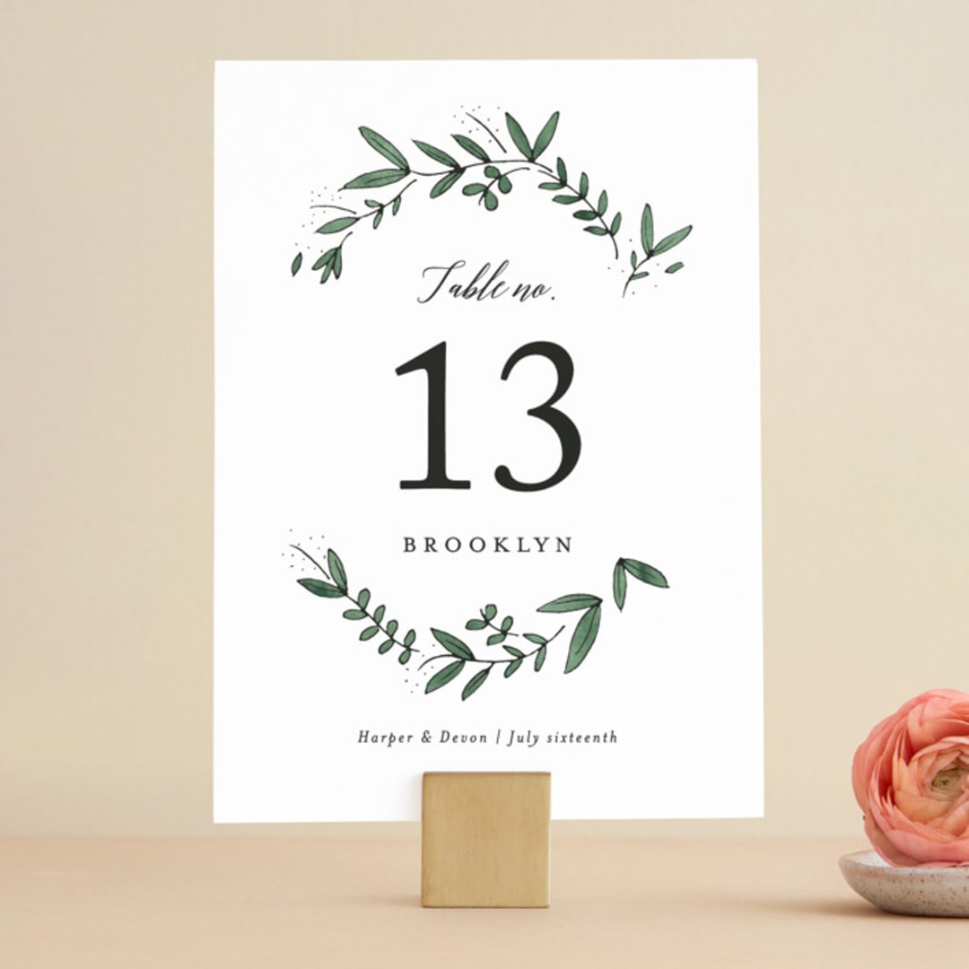 "Floral Wreath" - Table Numbers in Fresh by Kelly Schmidt - Front