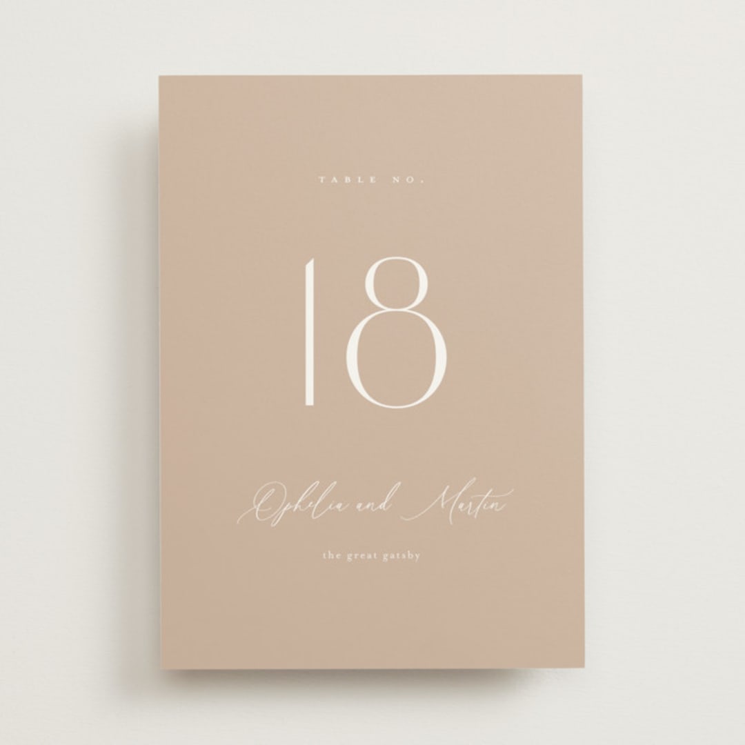 "Ophelia" - Table Numbers in Dusty Rose by Kelly Schmidt - Front