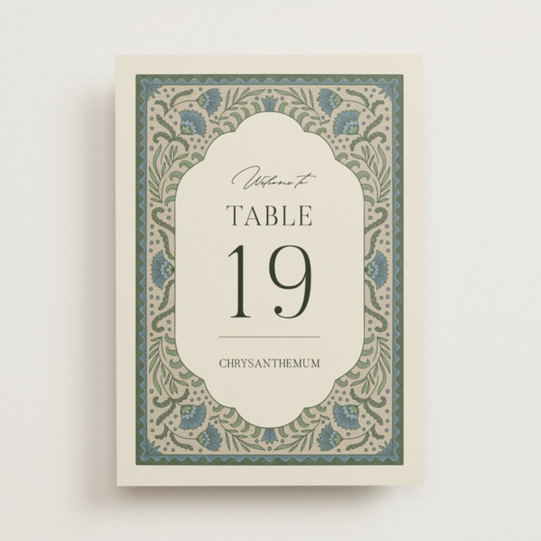 "Century" - Table Numbers in Robins Egg by Jen Owens - Front