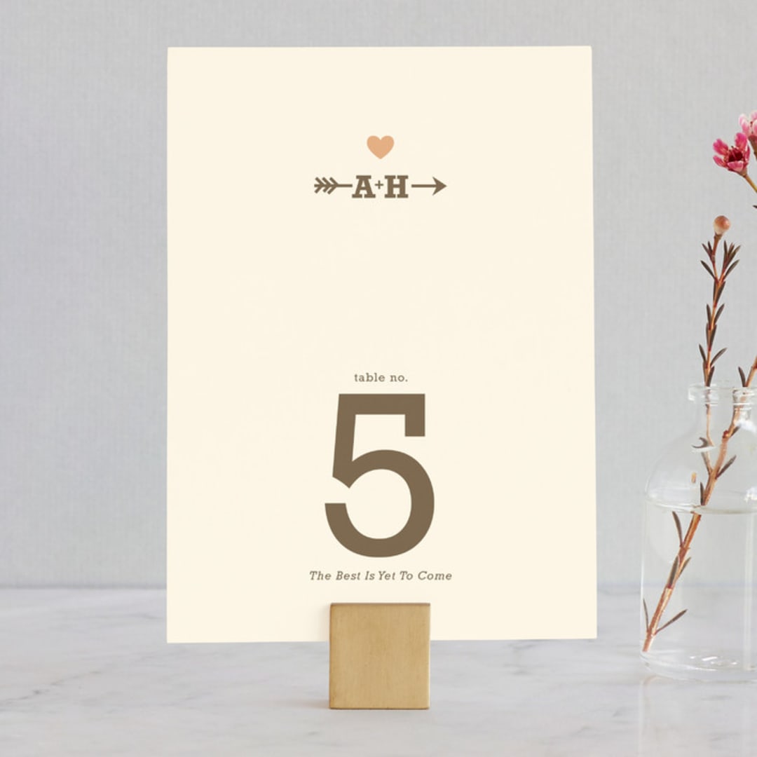 "Love Struck" - Table Numbers in Pale Salmon Peach by The Social Type - Front